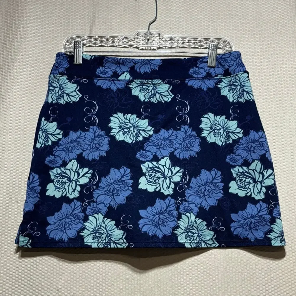 Tranquility Floral Skort Medium Blue Golf Tennis Built In Shorts